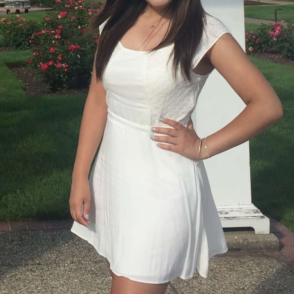 American Eagle Off White A-Line Short Dress